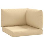 vidaXL Coussins de palette lot de 3 beige mélangé tissu