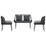 vidaXL Ensemble de salle à manger pour jardin 3 Pièces Noir et anthracite