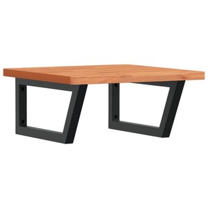 vidaXL Étagère de vasque murale acier et bois massif de hêtre