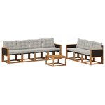 vidaXL Ensemble de canapés d'extérieur 8 Pièces Naturel et gris clair
