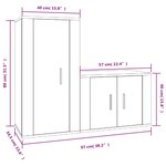 vidaXL Ensemble de meubles TV 2 Pièces Blanc Bois d'ingénierie