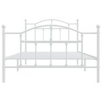 vidaXL Cadre de lit métal sans matelas et pied de lit blanc 107x203 cm