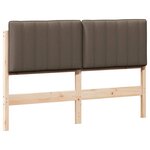 vidaXL Tête de lit capitonnée Marron et Taupe 135 cm Pin massif