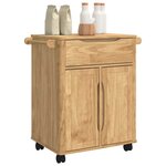 vidaXL Chariot de cuisine FLORO Cire marron 72 5 x 45 x 80 cm