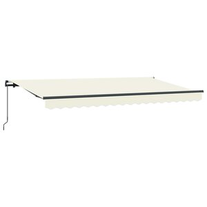 vidaXL Auvent Rétractable Crème 350 x 200 cm tissu