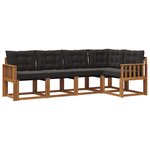 vidaXL Ensemble de canapés d'extérieur 5 pc Naturel et Noir