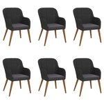 vidaXL Ensemble à manger de jardin avec coussins 7 Pièces Noir
