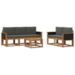 vidaXL Ensemble de canapés d'extérieur 6 Pièces Naturel et Anthracite
