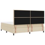 vidaXL Lit à ressorts avec matelas et lumière LED crème  200 x 200 cm  tissu