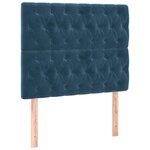 vidaXL Tête de lit Bleu foncé 100x7x118/128 cm Velours