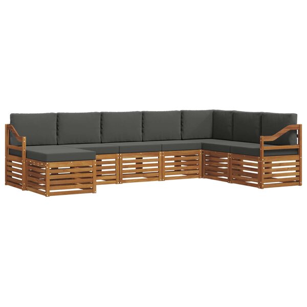 vidaXL Ensemble de canapés d'extérieur 8 pc Naturel et Anthracite