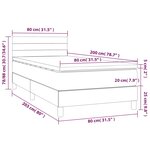 vidaXL Sommier à lattes de lit avec matelas LED Crème 80x200 cm Tissu