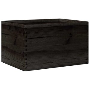 vidaXL Boîte en bois avec poignées noir 40x30x23 cm bois de pin massif