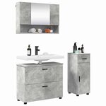 vidaXL Ensemble de mobilier de salle de bain 3 Pièces Gris béton