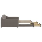 vidaXL Lit de jour avec gigogne et tiroirs taupe 100x200 cm tissu