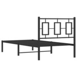 vidaXL Cadre de lit métal sans matelas avec tête de lit noir 90x200 cm