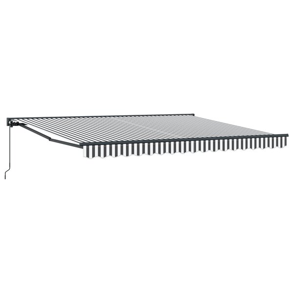 vidaXL Auvent rétractable manuel en anthracite et blanc  400x300 cm