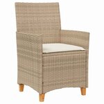 vidaXL Ensemble de salle à manger pour jardin 7 Pièces Beige polyrotin