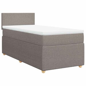 vidaXL Sommier à lattes de lit avec matelas Taupe 90x190 cm Tissu