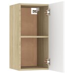 vidaXL Meuble TV Blanc et chêne sonoma 30 5x30x60 cm Bois d’ingénierie