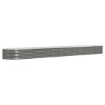 vidaXL Lit surélevé de jardin Acier galvanisé 512x80x36 cm gris