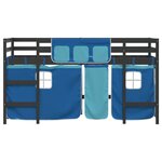 vidaXL Lit mezzanine enfants avec rideaux sans matelas bleu 90x200cm