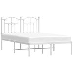 vidaXL Cadre de lit métal sans matelas et tête de lit blanc 120x200 cm