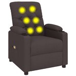 vidaXL Fauteuil de massage Marron foncé Tissu