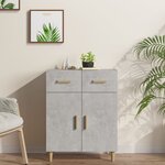 vidaXL Buffet gris béton 69 5x34x89 cm bois d'ingénierie