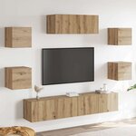 vidaXL Ensemble de meuble TV mural 7 Pièces chêne artisanal