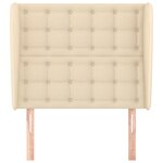 vidaXL Tête de lit avec oreilles Crème 93x23x118/128 cm Tissu
