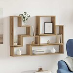 vidaXL Cube mural chêne artisanal 96 x 12 x 64 cm Bois d'ingénierie