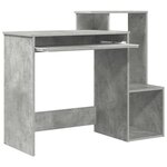 vidaXL Bureau Gris béton 106 x 40 x 88.5 cm Bois d'ingénierie