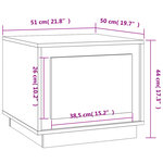 vidaXL Table basse gris béton 51x50x44 cm bois d'ingénierie