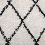 vidaXL Tapis shaggy à poils longs moderne crème et noir Ø 240 cm