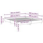 vidaXL Cadre de lit sans matelas noir 200x200 cm bois d'ingénierie