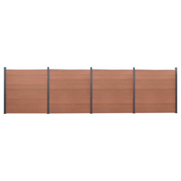 vidaXL Ensemble de panneaux de clôture marron 699x186 cm WPC