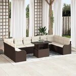 vidaXL Ensemble de canapé de jardin 11 Pièces Marron 100 x 55 x 73 cm