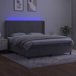 vidaXL Sommier à lattes de lit matelas et LED Gris clair 160x200 cm