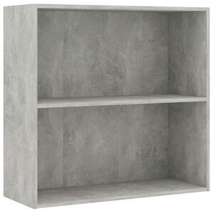 vidaXL Bibliothèque à 2 niveaux gris béton bois d'ingénierie