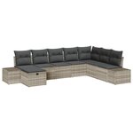vidaXL Ensemble de Canapés de Jardin 8 Pièces avec Coussins Gris Clair Poly Rattan