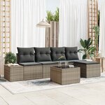 vidaXL Ensemble de canapé de jardin avec coussin 6 Pièces Gris clair