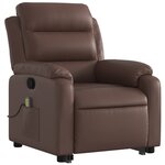 vidaXL Fauteuil inclinable de massage Marron Similicuir