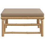 vidaXL Repose-pieds de jardin avec coussin taupe bambou