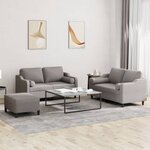 vidaXL Ensemble de canapés 3 Pièces avec coussins taupe tissu