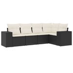vidaXL Salon de jardin 5 Pièces avec coussins noir résine tressée