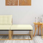 vidaXL Pouf d'Extérieur Bois d'Acacia Massif Blanc