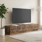 vidaXL Meuble TV Chêne fumé 147 x 34 5 x 27 cm Bois d'ingénierie