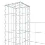 vidaXL Panier de gabion en forme de U avec 4 poteaux Fer 380x20x150 cm