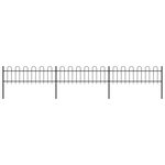 vidaXL Clôture de jardin avec dessus en cerceau Acier 5 1 x 0 6 m Noir